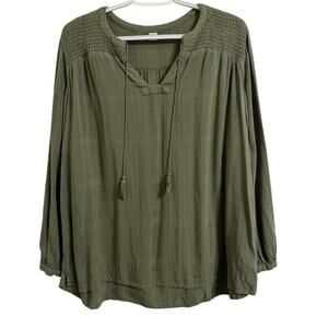 Old Navy Green Women’s Size Large Blouse Long Sleeve Shirt Top Business